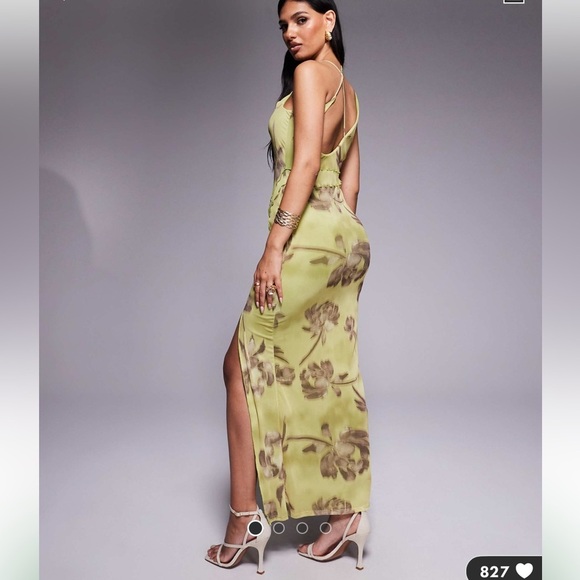 ASOS Dresses & Skirts - ASOS design green wrap‎ neck detail maxi dress with slit NWT